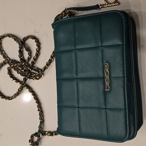 Bebe Green Quilted Crossbody Bag
